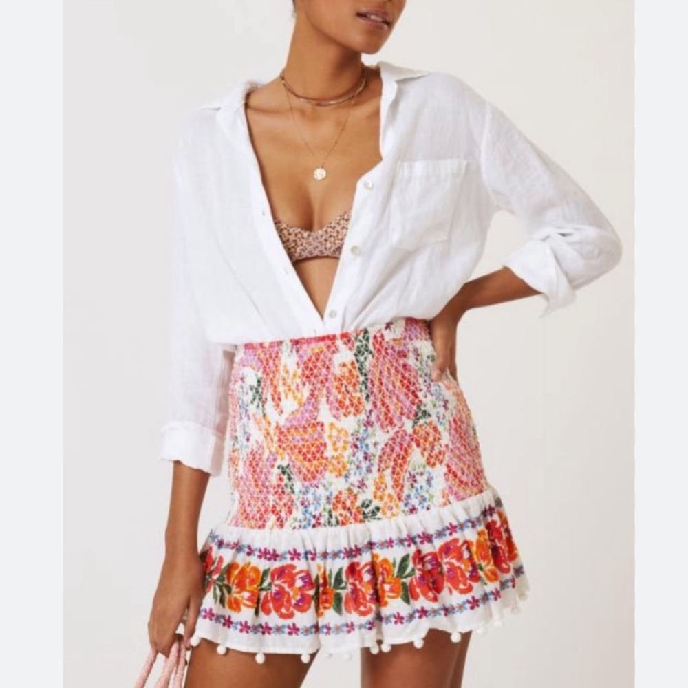 FARM Rio smocked skirt - medium - anthropologie